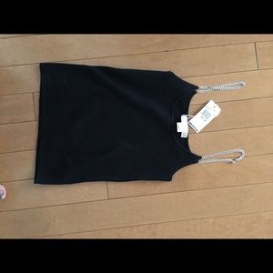 Michael Kors black  tank w/ silver chain straps